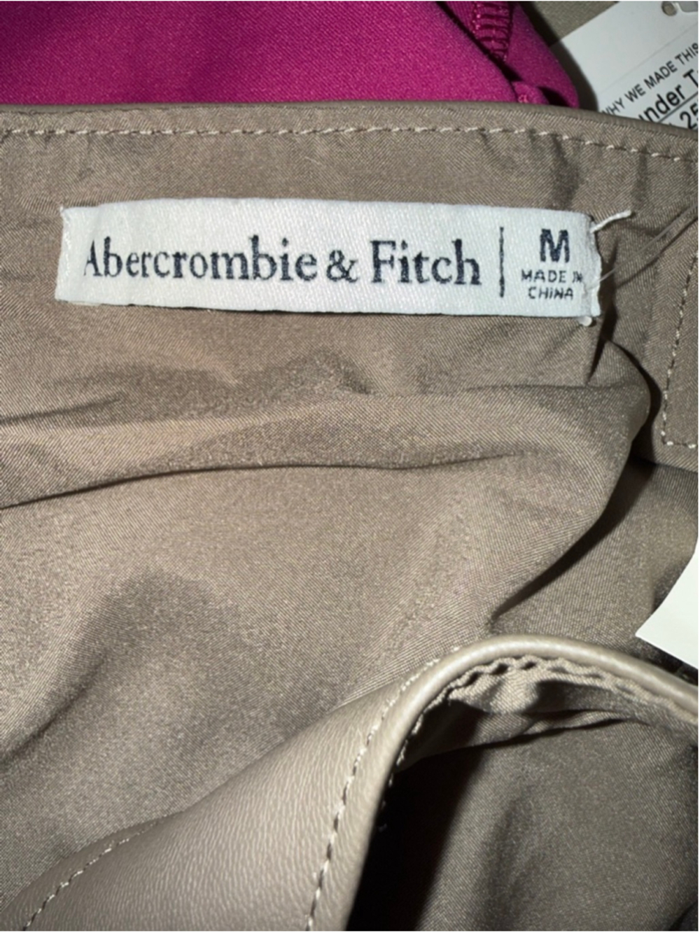Women's Abercrombie & Fitch Corset Tank Top Faux Leather Taupe Tan size Medium - Picture 11 of 12